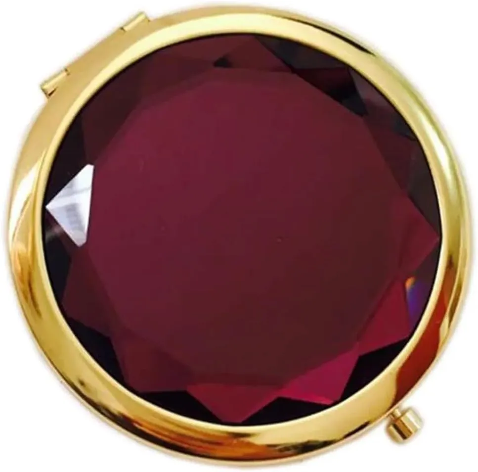 Mini Makeup Mirror 1Pc Makeup Mirror Portable Round Folded Compact Mirrors Gold Silver Pocket Mirror Making Up for Personalized Gift(Gold Green)