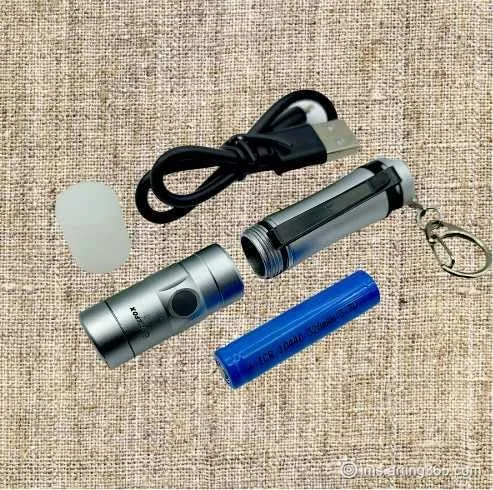 Mini Rechargeable Keychain Flashlight USB C Bright Key Light Portable Pocket Flashlight for EDC,Dog Walking, Hiking,Camping,Emergency(Silver)