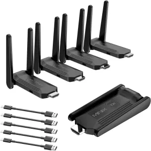 MINIX Wireless HDMI-Plug and Play- Multi-Screen,Expansion,1080p,164FT/50M,WiFi2.4G/5G/60Hz,Adapter for TVs,Monitor,Laptop (Wireless HDMI 4RX*1TX)