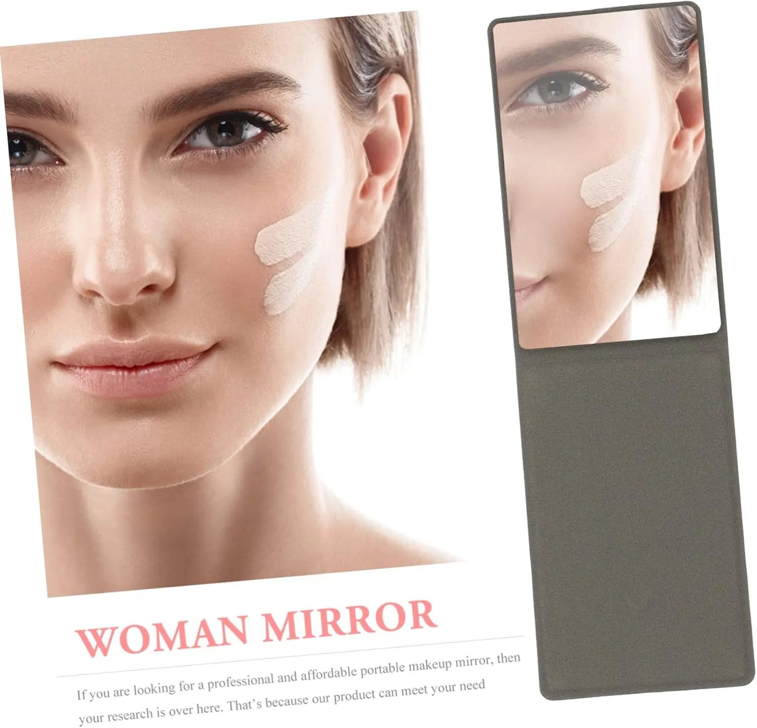Mipcase 3sets Compact Folding Makeup Mirror Pu Leather Cover Portable Stainless Steel Makeup Mirror for Travel Unbreakable Design High Definition for Women and Teens