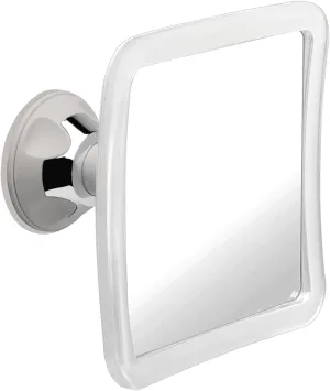 MIRRORVANA Fogless Shower Mirror for Shaving with Upgraded Suction-Cup, 1X Magnifying, 6.3 x 6.3 Inch (Translucent Frame, Grey Suction)
