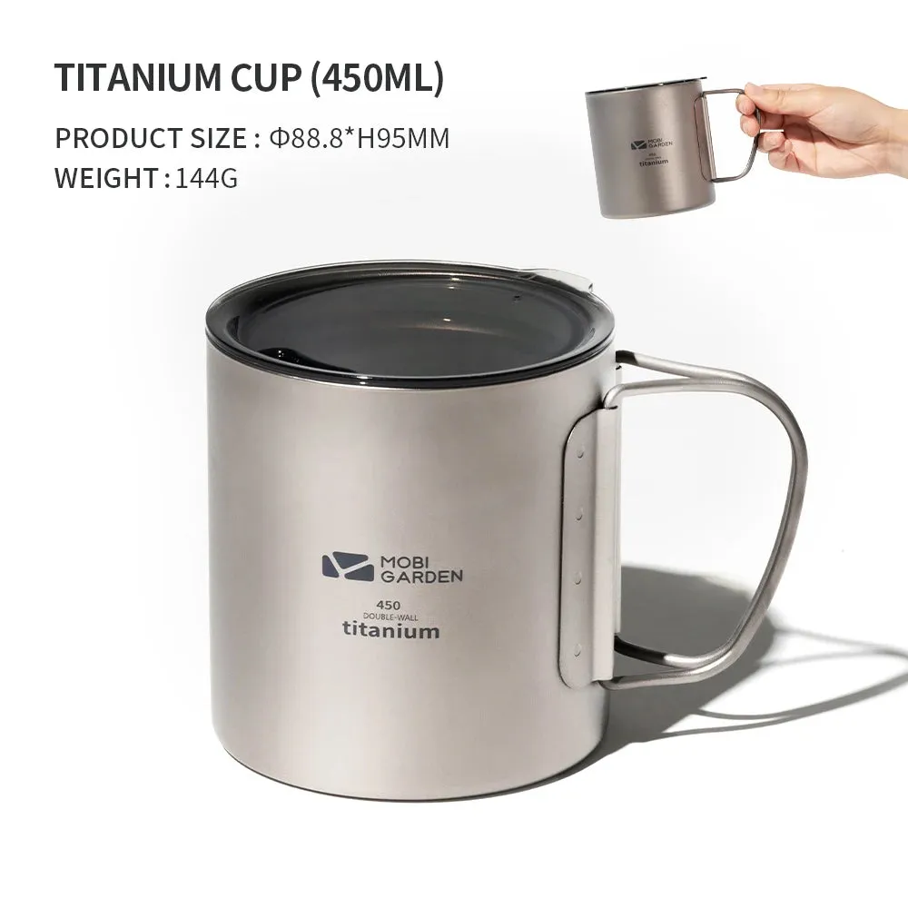 MOBI GARDEN Titanium Camping Cup – Lightweight & Durable for Outdoor Adventures