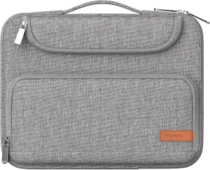 MoKo 9-11 Inch Tablet Sleeve Bag, Fits iPad Air 5/4th 10.9, iPad Pro 11 Inch, iPad 9/8th 10.2, iPad 10th 10.9, Tab S8/S9 11",Waterproof Polyester Bag with Double Pockets,Retractable Handle, Gray