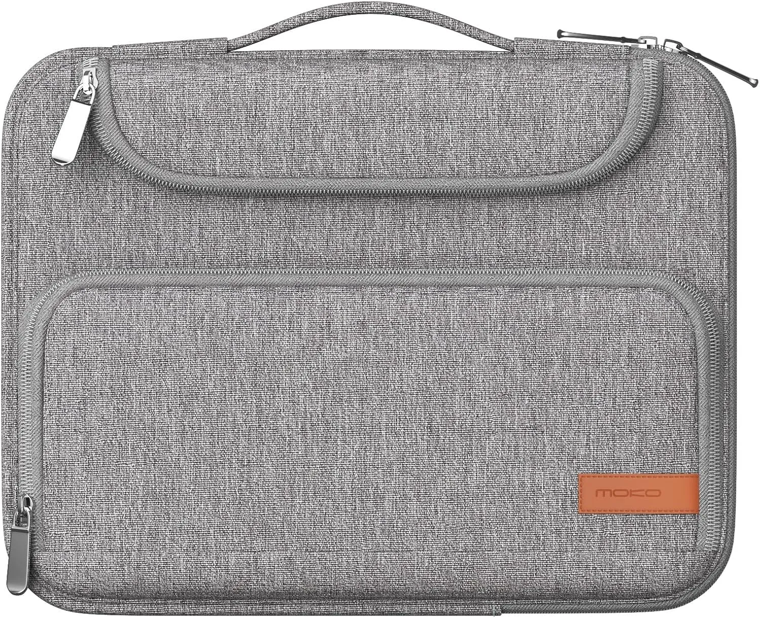 MoKo 9-11 Inch Tablet Sleeve Bag, Fits iPad Air 5/4th 10.9, iPad Pro 11 Inch, iPad 9/8th 10.2, iPad 10th 10.9, Tab S8/S9 11",Waterproof Polyester Bag with Double Pockets,Retractable Handle, Gray