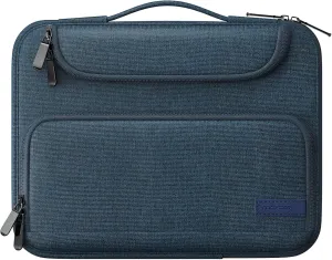 MoKo 9-11 Inch Tablet Sleeve Bag, Fits iPad Air 5/4th 10.9, iPadPro 11 Inch, iPad 10/9/8th, Tab S8/S9, Waterproof Polyester Bag with Double Pockets, Retractable Handle, Indigo