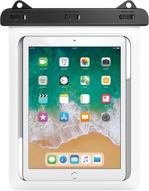 MoKo Waterproof Tablet Case, Tablet Pouch Dry Bag for iPad Mini 6, iPad 9, iPad 9.7 6/5/4/3/2, iPad Pro 9.7, iPad Air 5 10.9/3/2, Samsung Tab S4/ S3/ S2/Tab A 9.7, Galaxy Note 8, Tab E 9.6