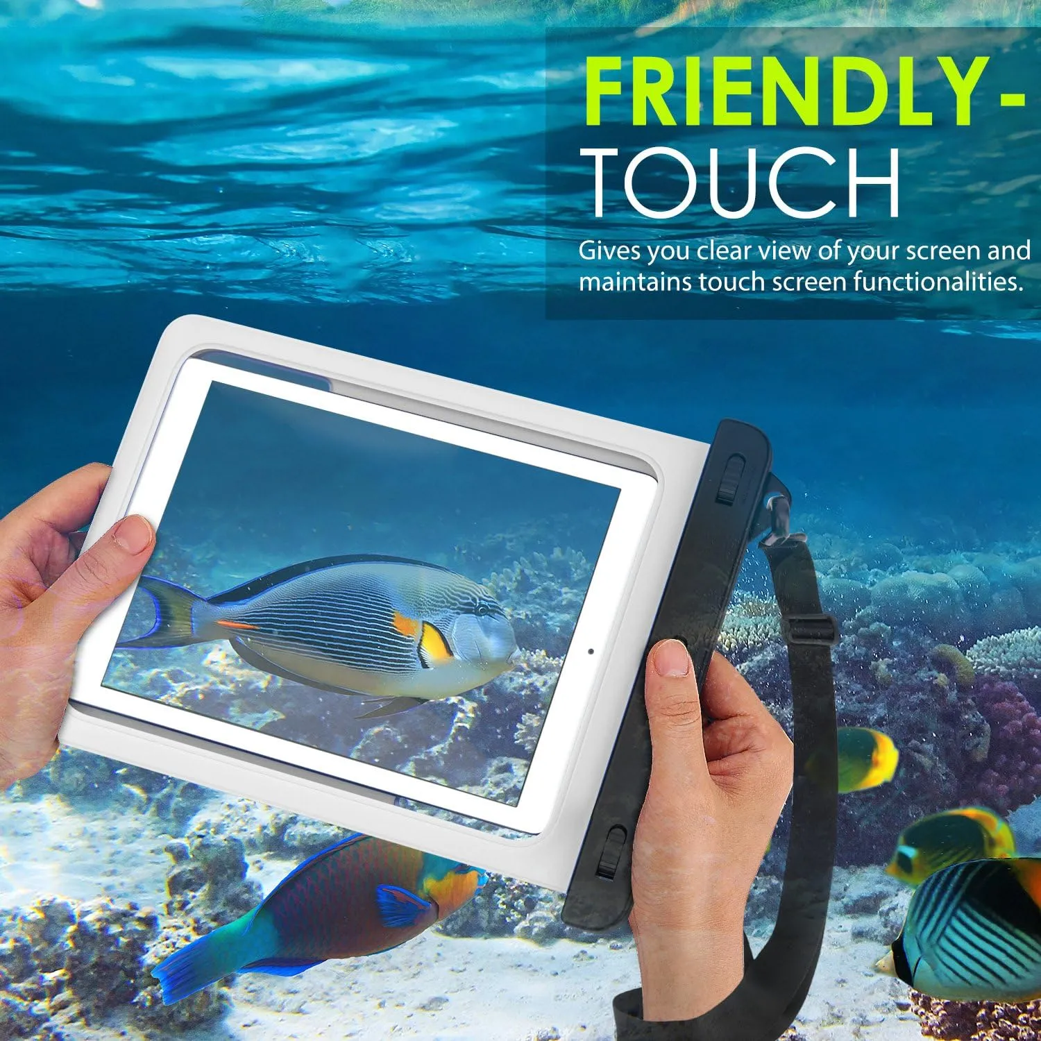 MoKo Waterproof Tablet Case, Tablet Pouch Dry Bag for iPad Mini 6, iPad 9, iPad 9.7 6/5/4/3/2, iPad Pro 9.7, iPad Air 5 10.9/3/2, Samsung Tab S4/ S3/ S2/Tab A 9.7, Galaxy Note 8, Tab E 9.6
