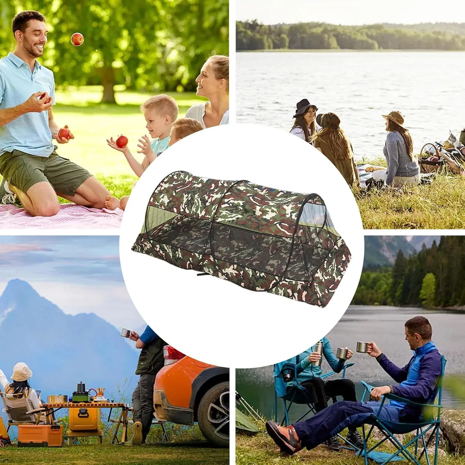 mosquitoo Net Tent - Foldable Outdoor Travel Shelter for Single or Double Person, Quick Setup Mesh Tent with Carry Bag | Compact Protection for Camping, Hiking, Climbing, Backpacking, Jungle