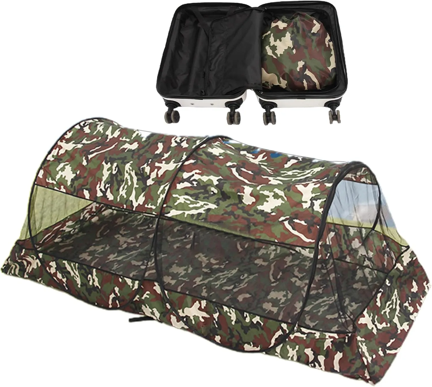 mosquitoo Net Tent - Foldable Outdoor Travel Shelter for Single or Double Person, Quick Setup Mesh Tent with Carry Bag | Compact Protection for Camping, Hiking, Climbing, Backpacking, Jungle