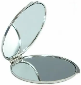 Mother of Pearl Tiger and Magpie Design Purse Double Compact Cosmetic Makeup Personal Handbag Stainless Steel Round Mirror