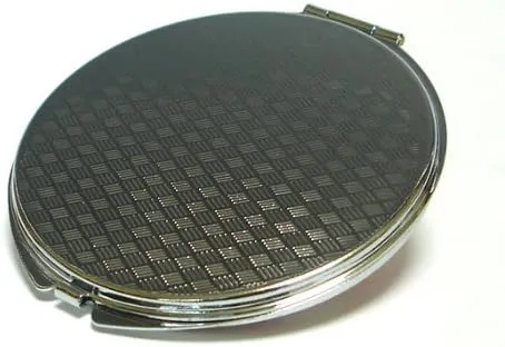 Mother of Pearl Tiger and Magpie Design Purse Double Compact Cosmetic Makeup Personal Handbag Stainless Steel Round Mirror