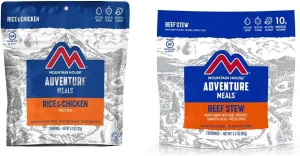 Mountain House Rice & Chicken | Freeze Dried Backpacking & Camping Food |2-Servings | Gluten-Free & Beef Stew | Freeze Dried Backpacking & Camping Food | 2 Servings | Gluten-Free