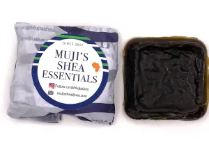 Muji's Shea Essentials African Black Soap Body Bar, Nigerian Black Soap, Moisturizing Body Cleanser, Vegan Cleansing Bar, 2 oz
