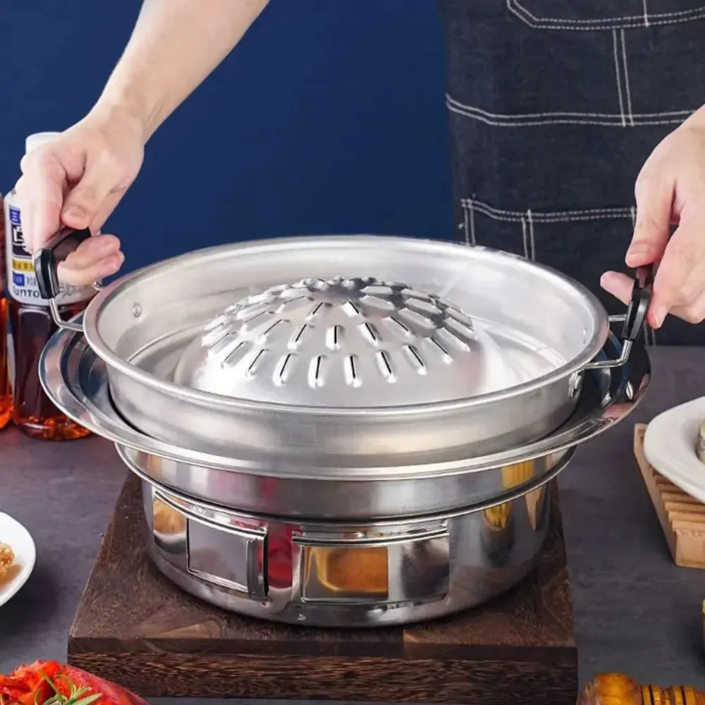 Multi-function Grill Thai Tray Urgent clearance Pan Picnic Roasting Reusable Barbecue Portable Top-tier options Korean 30/35cm Plate Rust-proof Grill Outdoor