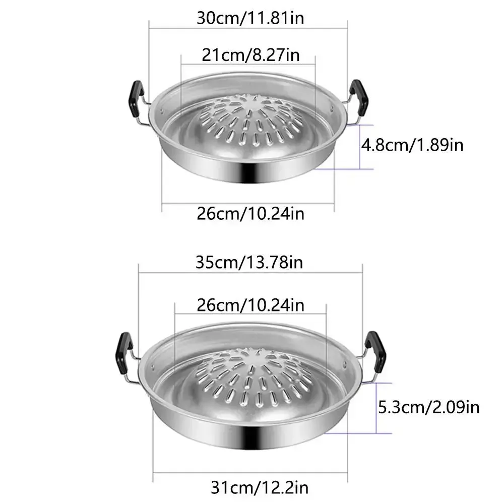 Multi-function Grill Thai Tray Urgent clearance Pan Picnic Roasting Reusable Barbecue Portable Top-tier options Korean 30/35cm Plate Rust-proof Grill Outdoor