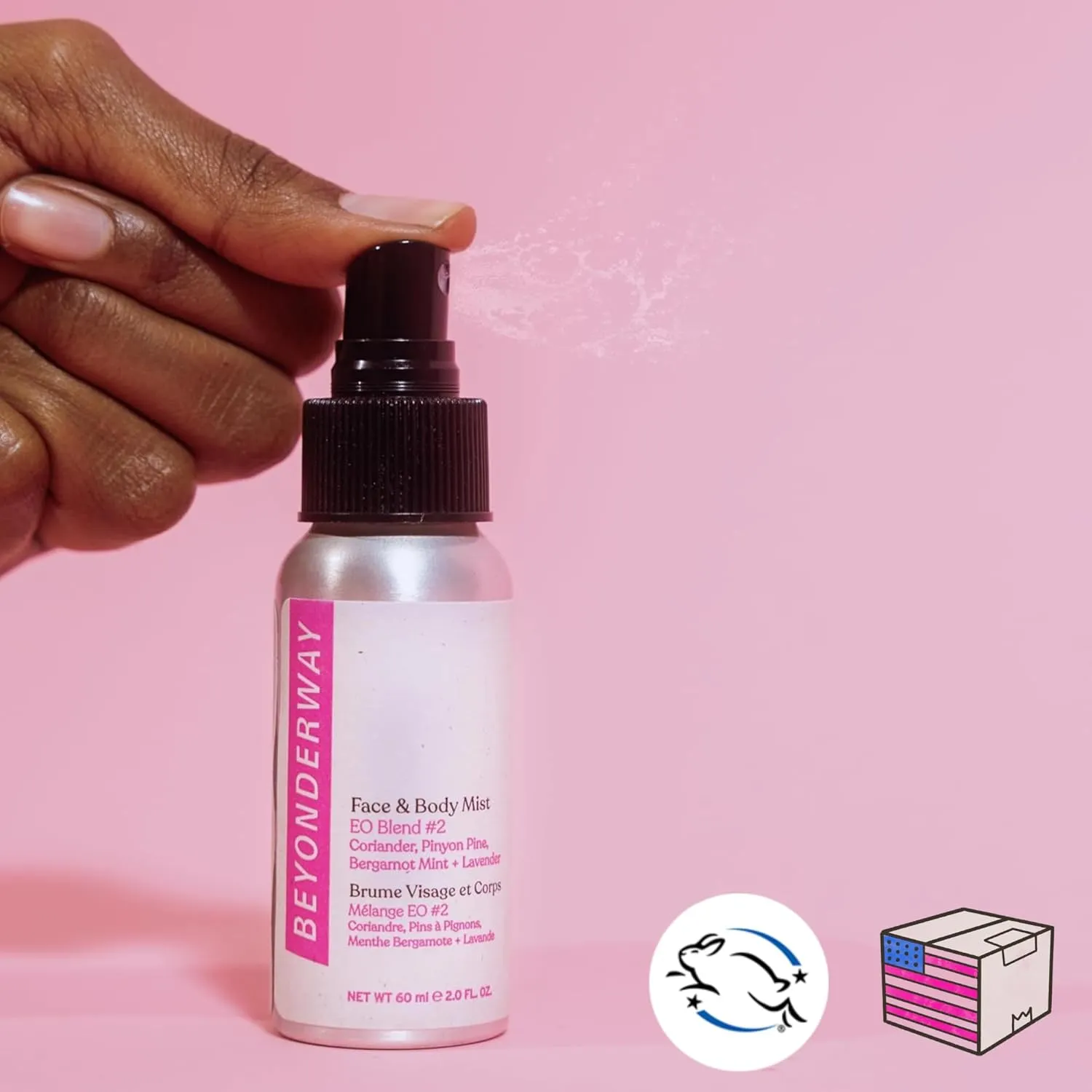 Multipurpose Face & Body Mist 60ML - Signature Essential Oil Blend No. 2 with Bergamot Mint, Coriander, Lavender & Pinyon Pine - Infused with Aloe Vera Leaf Juice, Hydrates & Balances Skin