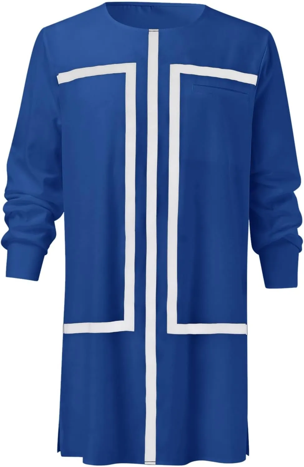 Muslim Clothes for Men Muslim Side Split Clothes Big and Tall Crew Neck Long Sleeve Button Down Vintage Loose Gown