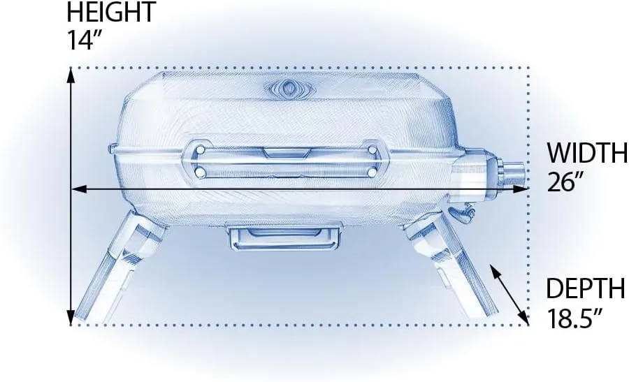 Napoleon TravelQ 240 Compact Portable Propane Gas Grill, Blue, Tailgating, Camping, and Small Outdoor Spaces