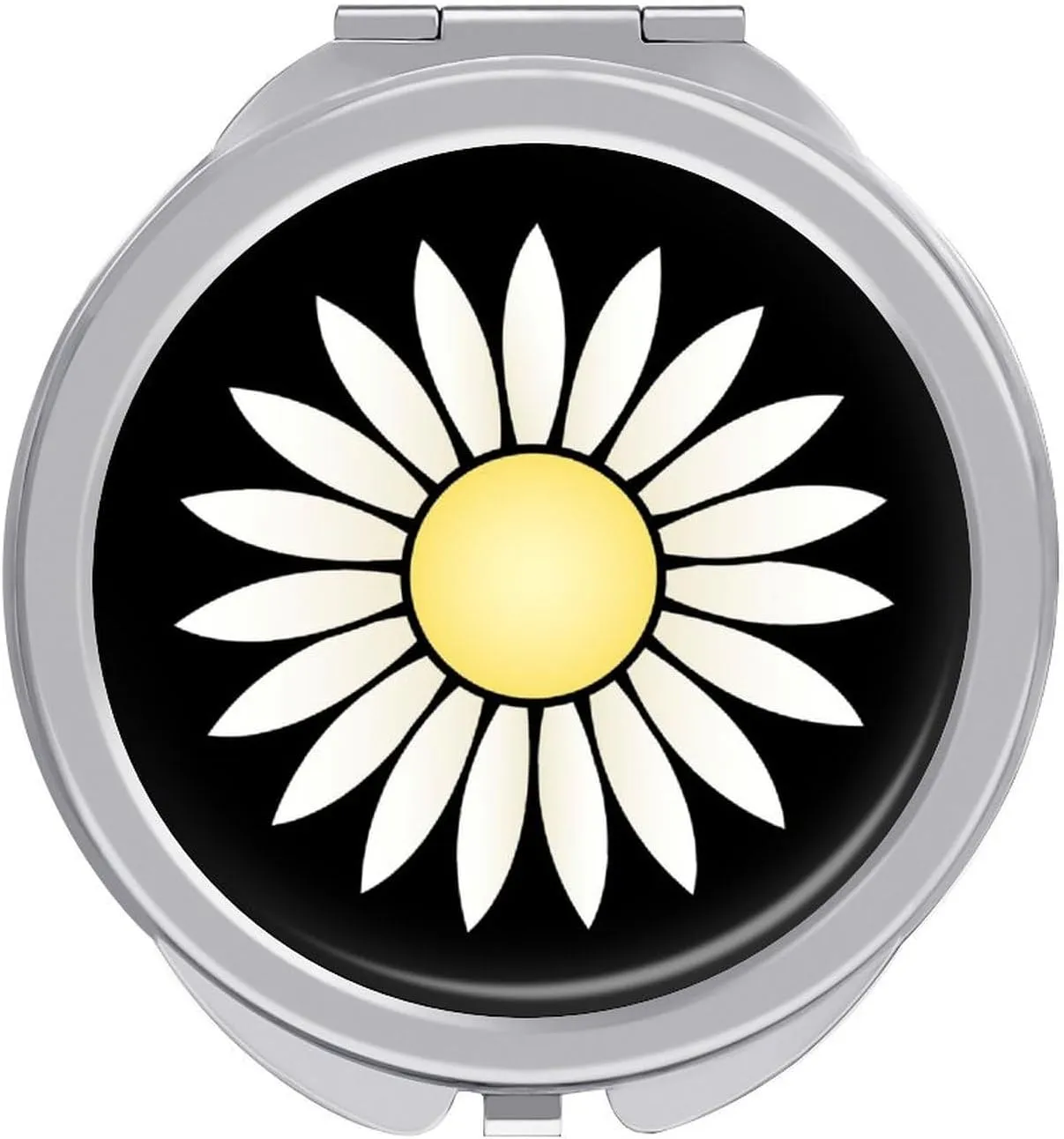 Nature Flowers Daisy Travel Makeup Mirror 2-Sided 1x 2X Magnification Portable Mini Mirror for Handbag Purse Pocket