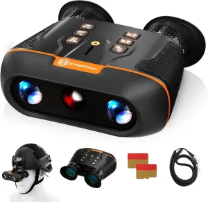 Night Vision Goggles Head Mounted 3D VR Night Vision Binoculars Wide FOV 58° with 3600mAh Rechargeable Battery,Save Photo Video,8X Digital Zoom for Camping and Hunting
