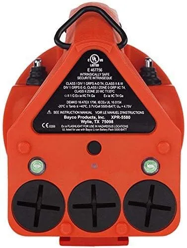 Nightstick XPR-5580R Viribus 80 Intrinsically Safe 300 Lumens Dual-Light Lantern, Flashlight, Floodlight, Strobe Light | Rechargeable Firefighter Industrial Flashlight [Red/Black]