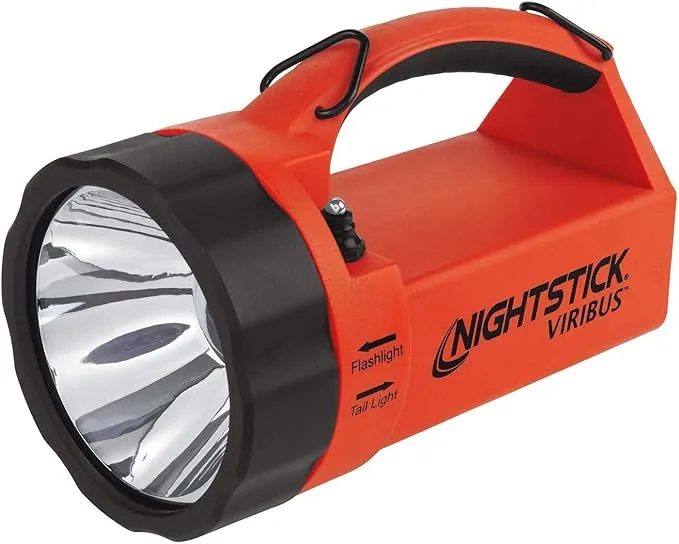 Nightstick XPR-5580R Viribus 80 Intrinsically Safe 300 Lumens Dual-Light Lantern, Flashlight, Floodlight, Strobe Light | Rechargeable Firefighter Industrial Flashlight [Red/Black]