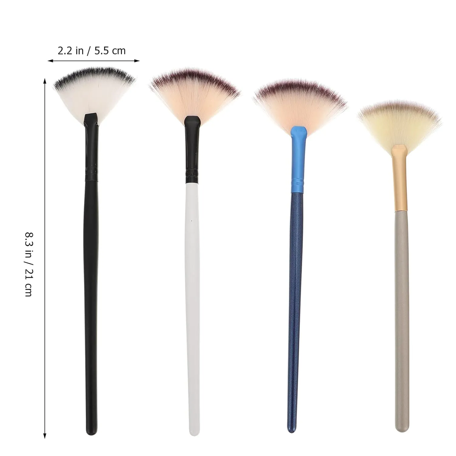 NOLITOY 12pcs Fan Makeup Brush Wooden Handles for Gel Masks Creams Highlighters Fluffy Gentle Applicators for Facial Care Precise Cosmetic Application