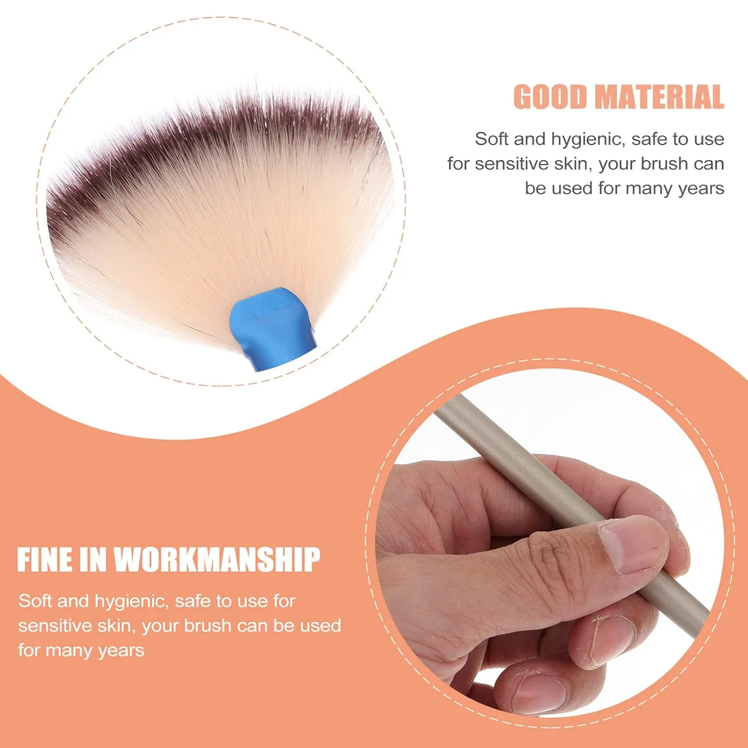 NOLITOY 12pcs Fan Makeup Brush Wooden Handles for Gel Masks Creams Highlighters Fluffy Gentle Applicators for Facial Care Precise Cosmetic Application