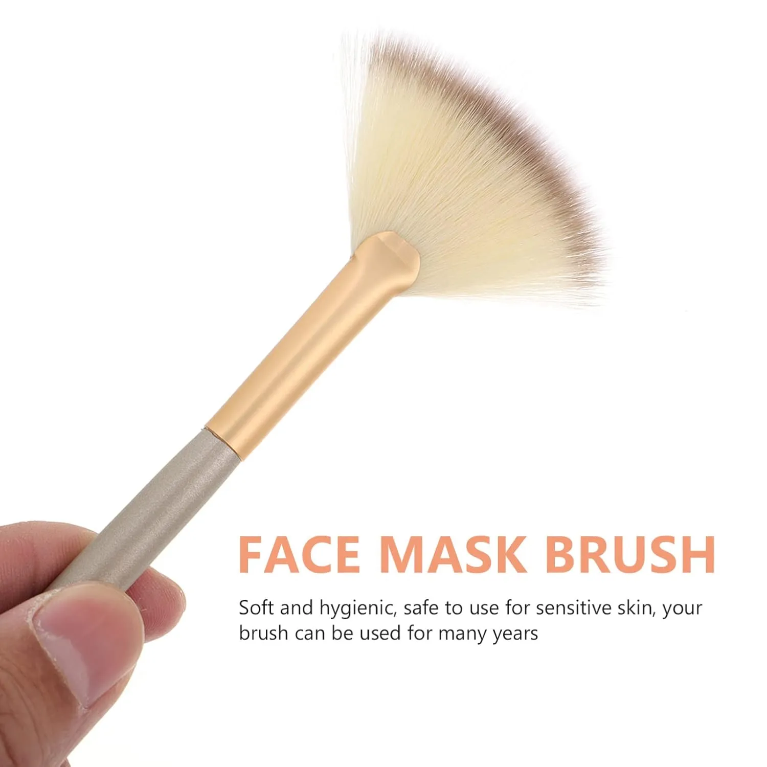 NOLITOY 12pcs Fan Makeup Brush Wooden Handles for Gel Masks Creams Highlighters Fluffy Gentle Applicators for Facial Care Precise Cosmetic Application