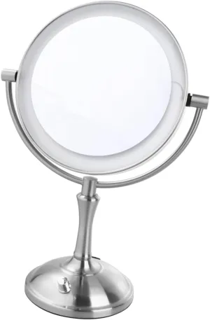 NOLITOY Led Lighted Makeup Mirror 3X Magnification Double Side Compact for Travel Desktop Cosmetic