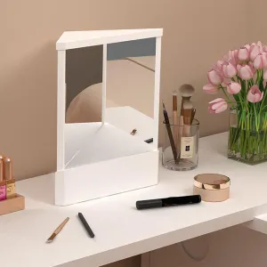 Non-Reversing Mirror,True Mirror,True Mirror Non-Reversing,Tabletop Makeup Vanity Stand Mirrors,Reversal Small Cosmetic Mirror Real Reflections Beauty Mirror for Your Face (08#)