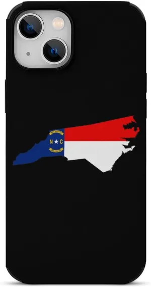 North Carolina State Flag Map Compatible with iPhone 13 Case Shockproof Anti-Scratch Soft Case Fiber Skin