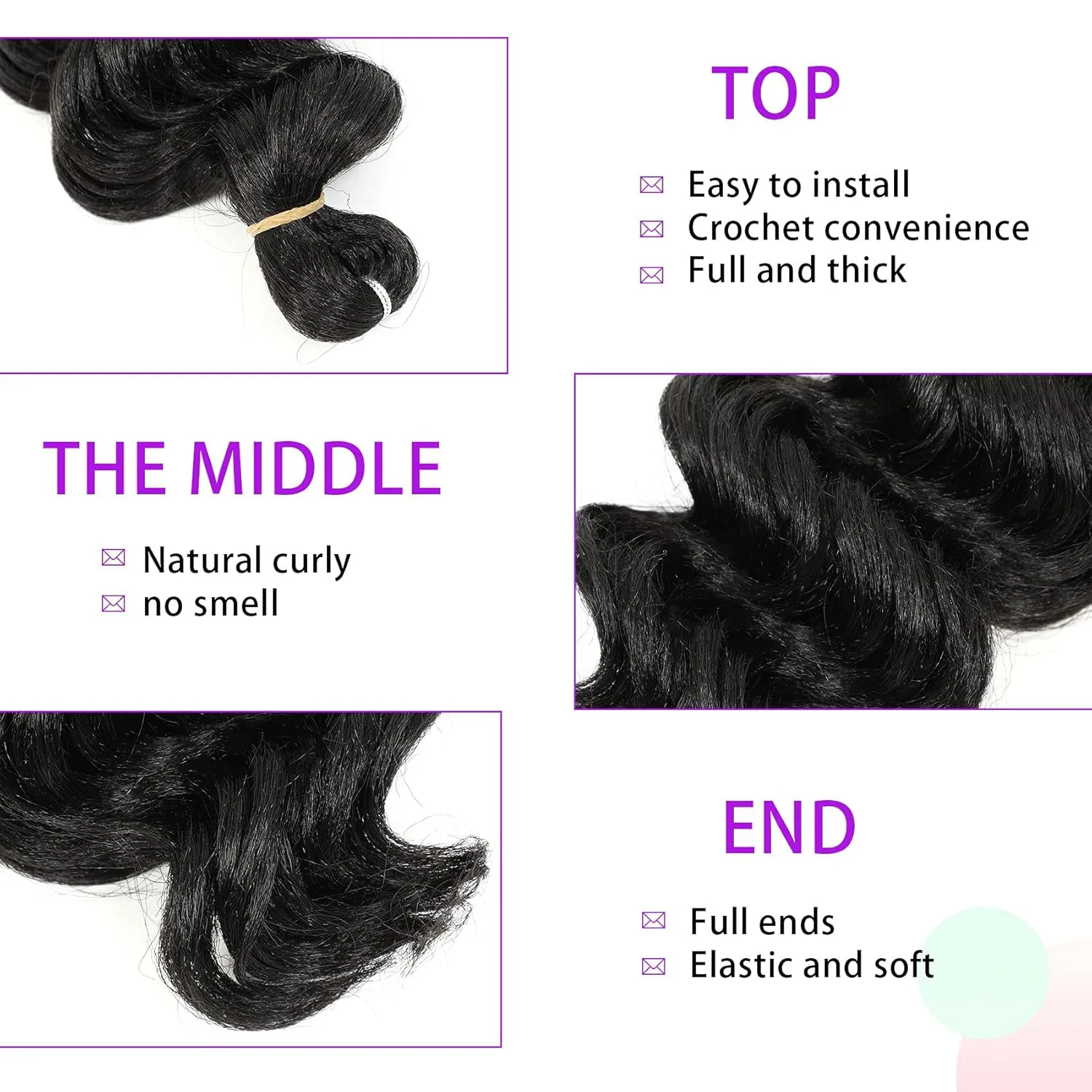 Ocean Wave Crochet Hair Deep Wave Crochet Hair Water Wave Crochet Hair For Black Women Synthetic Crochet Braiding Hair Extensions 8 Packs (9 Inch 1#)