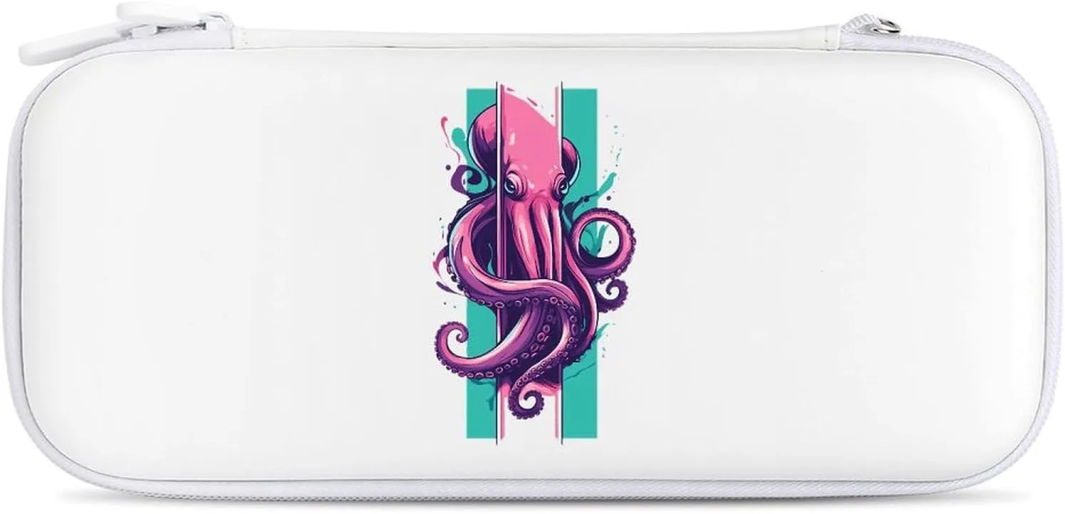 Octopuss Tentacles Monster Wrap Compatible with Switch Carrying Case Hard Travel Game Bag Pouch with 15 Games Accessories