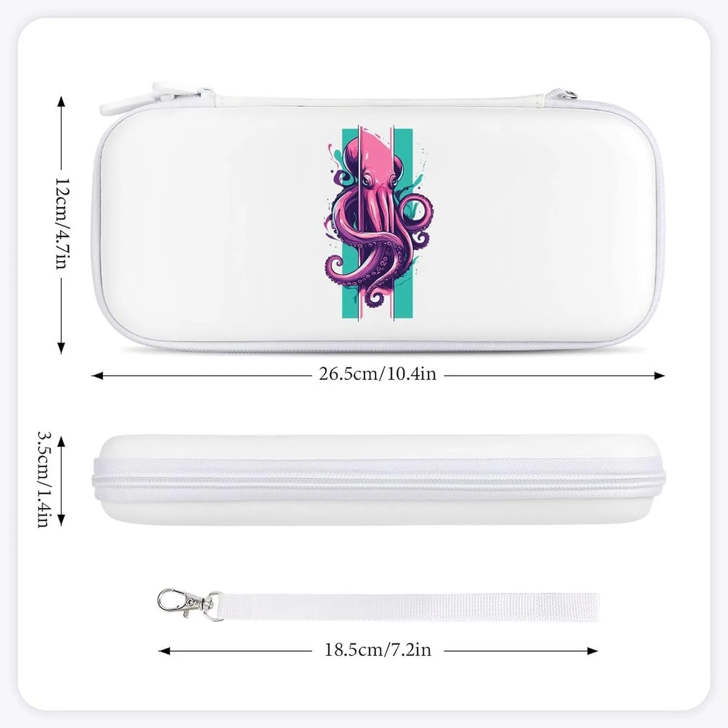 Octopuss Tentacles Monster Wrap Compatible with Switch Carrying Case Hard Travel Game Bag Pouch with 15 Games Accessories