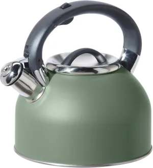 OGGI Tea Kettle for Stove Top - 64oz / 1.9lt, Stainless Steel with Loud Whistle, Ideal Hot Water Kettle and Water Boiler - Sage