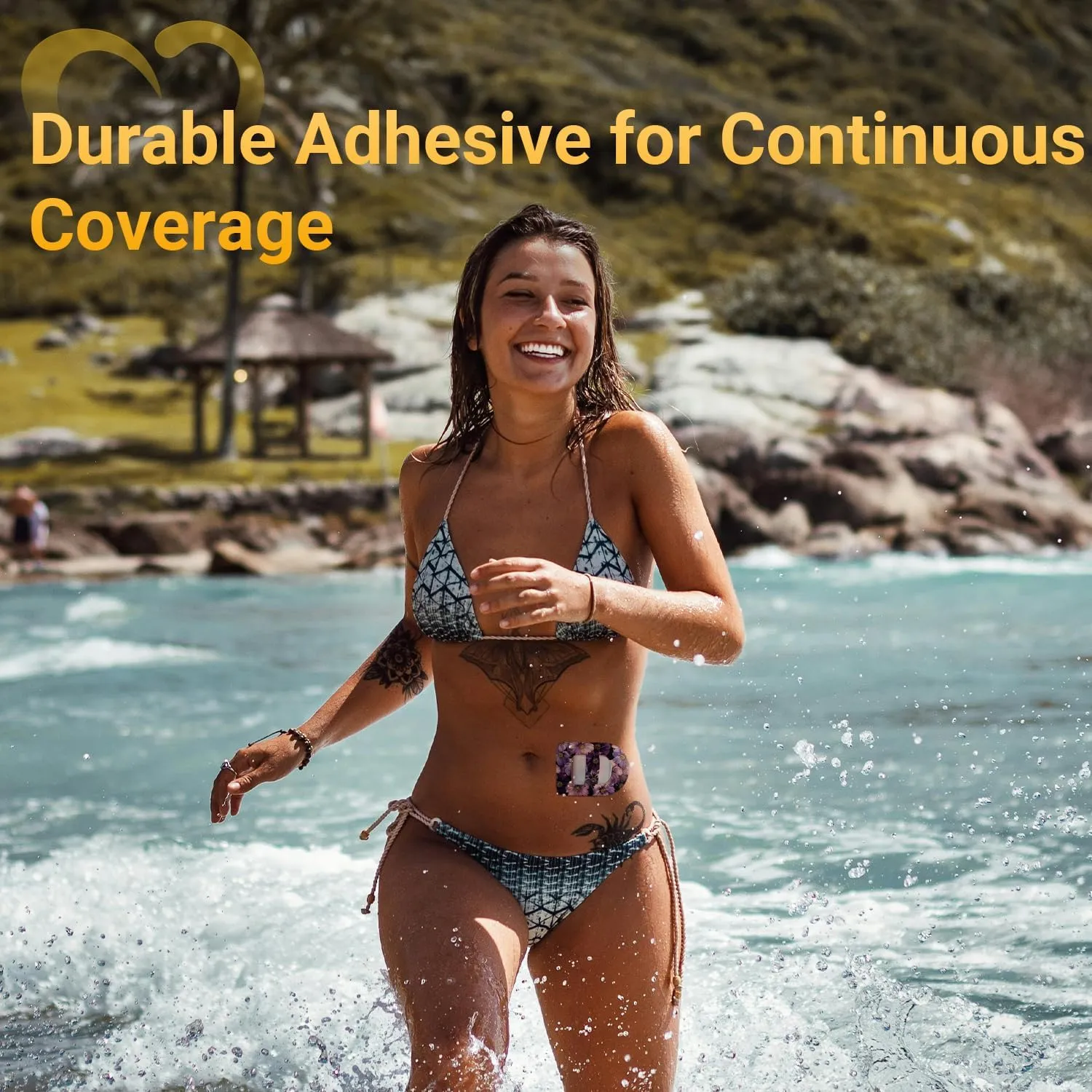 Omnipod 5 Adhesive Patches Waterproof, 20 Pack Amolyfe Omnipod Overpatches with Stretchable Strap, Breathable, Long-Lasting Medical Adhesive, Premium Hinged Tin (B.Flower)