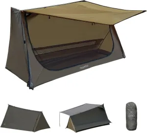 onewind 3 Season Backpacking Tent for Single Person, Ultralight Waterproof Silnylon Lightweight 1 Person Bushcraft Bivy Tent for Camping Backpacking Hiking, NO Trekking Pole