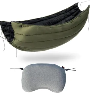 onewind Camping Hammock Underquilt and Pillow, Warm Winter Hammock Quilt and Soft Hammock Pillow