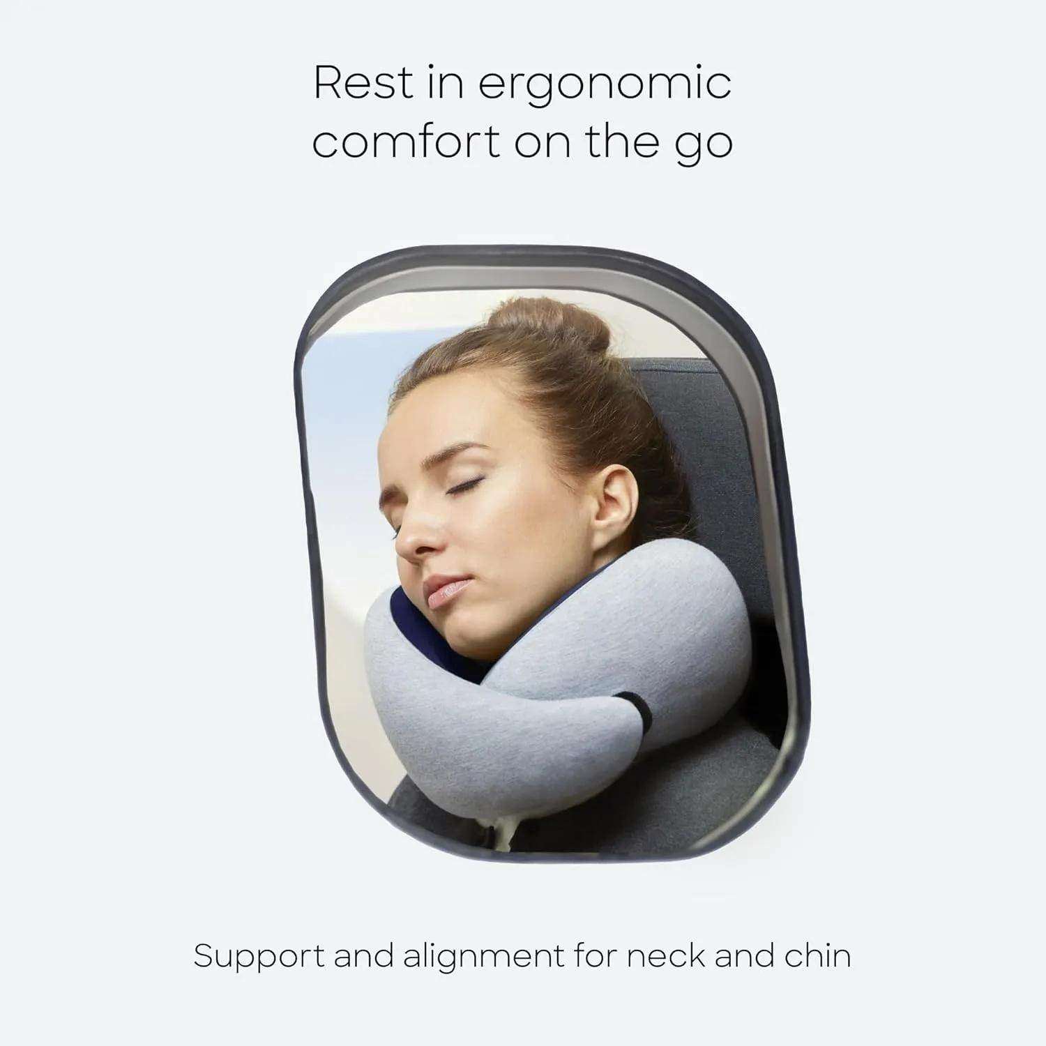 Ostrichpillow Go Neck Pillow, Travel Pillows for Airplanes, Premium Memory Foam Travel Pillow, 360º Ergonomic Design, Asymmetrical Sides, Travel Bag Included, Washable Modal Cover