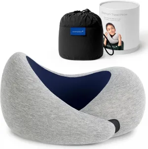 Ostrichpillow Go Neck Pillow, Travel Pillows for Airplanes, Premium Memory Foam Travel Pillow, 360º Ergonomic Design, Asymmetrical Sides, Travel Bag Included, Washable Modal Cover