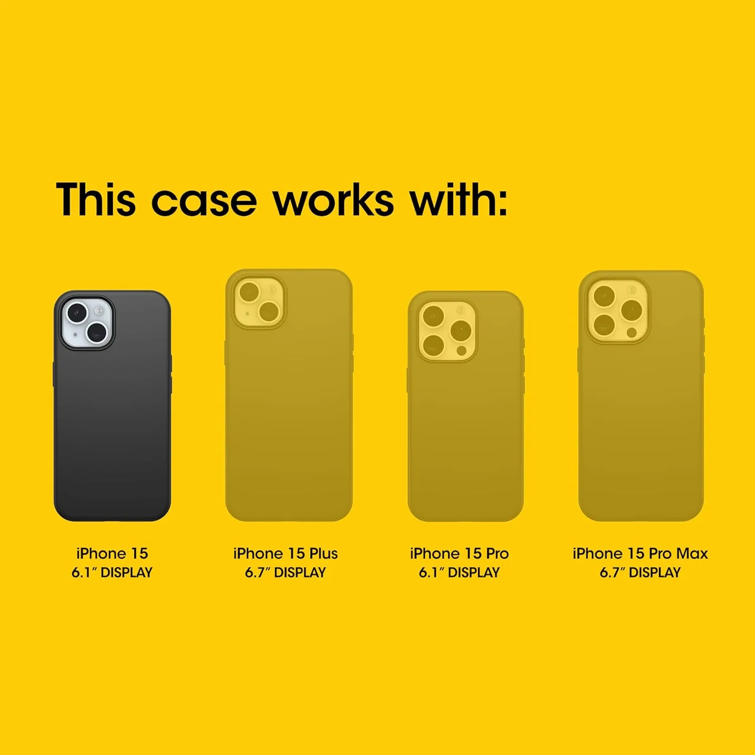 OtterBox iPhone 15 (Only) FRĒ Series Waterproof Case with MagSafe (Designed by LifeProof) - Black, Waterproof, 60% Recycled Plastic, Sleek and Stylish