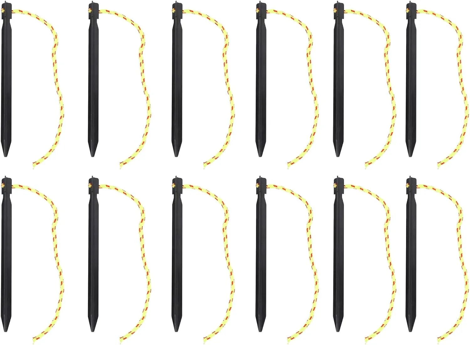 OUKENS Tent Stakes Heavy Duty, 12PCS Tent Pegs, Aluminum Alloy Three Edges Lightweight Tent Nail Ground Pegs with Pull Ropes for Backpacking Camping Hammocks and Canopy, default, defult