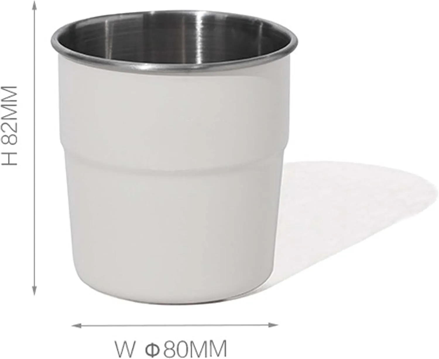 Outdoor camping 304 stainless steel water cup portable coffee cup(White)