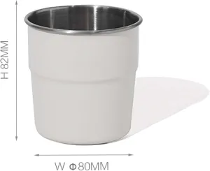 Outdoor camping 304 stainless steel water cup portable coffee cup(White)