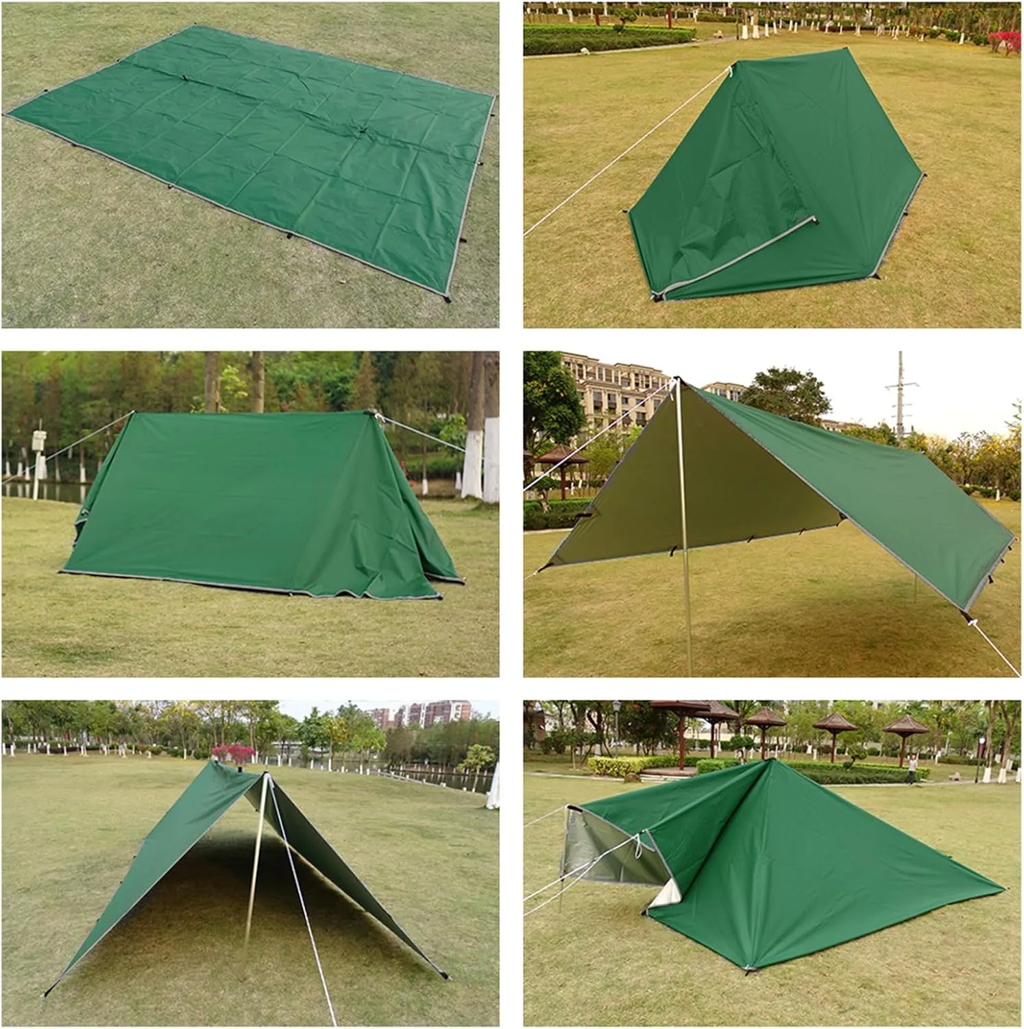 Outdoor Campings Travelings Awnings Waterproofs Tarps Backpacking Tarps Shelters Rain Tarps for Campings, Hikings and Su