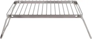 Outdoor Folding Camping Grill, Adjustable Height Thicker Camp Fire Cooking Racks Draining Backpacking Grill for Outdoor