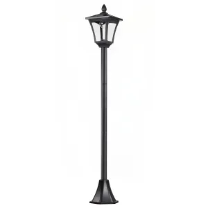 Outdoor Garden Solar Post Lamp Sensor Dimmable LED Lantern Bollard Pathway 1.6M Tall – Black