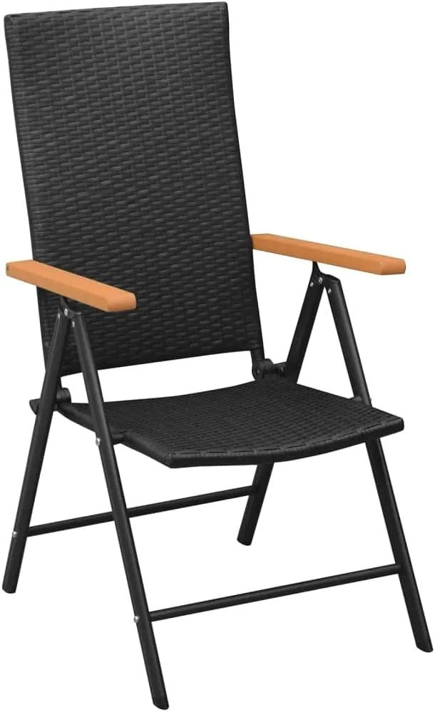 Outdoor Patio Furniture,7 Piece Patio Dining Set Black and Brown Poly RattanDesigned for Camping, Resting, Outdoors.
