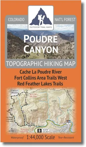 Outdoor Trail Maps Poudre Canyon - Colorado Topographic Hiking Map (2020)